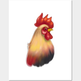 Cute Rooster Drawing Posters and Art